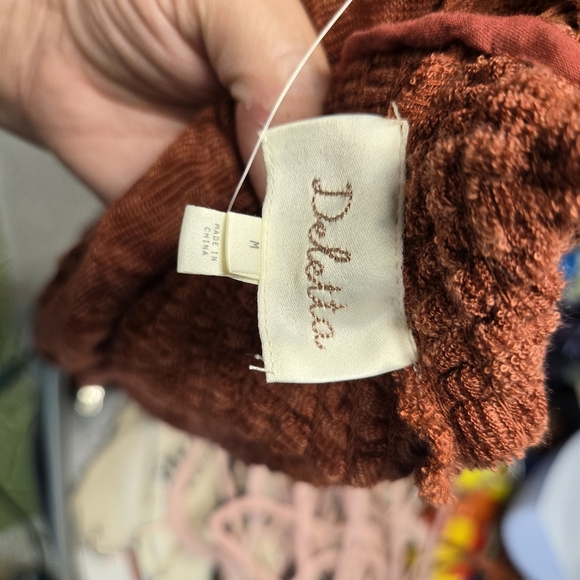 Anthropologie Deletta Amanna Rust Stretch Lace High Neck Blouse - Picture 5 of 15